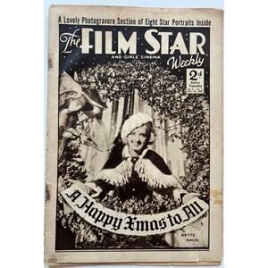 SUPER RARE 1932 UK Bette Davis Magazine First Cover! Film Star Girls' Cinema